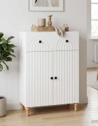 vidaXL Служебен шкаф Бяло 66 x 345 x 90 см Инженерна дървесина