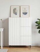 vidaXL Служебен шкаф Бяло 66 x 345 x 915 см Инженерна дървесина