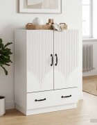 vidaXL Служебен шкаф Бяло 66 x 345 x 92 см Инженерна дървесина