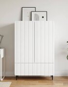 vidaXL Служебен шкаф Бяло 66 x 345 x 97 см Инженерна дървесина