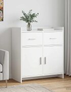 vidaXL Служебен шкаф Бяло 75 x 36 x 80 см Инженерна дървесина