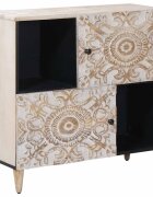 vidaXL Служебен шкаф Бяло 80 x 335 x 75 см Солидно мангово дърво