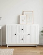 vidaXL Служебен шкаф Бяло 89 x 345 x 60 см Инженерна дървесина