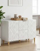 vidaXL Служебен шкаф Бяло 89 x 345 x 60 см Инженерна дървесина