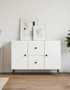 vidaXL Служебен шкаф Бяло 89 x 345 x 60 см Инженерна дървесина