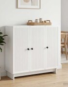 vidaXL Служебен шкаф Бяло 89 x 345 x 80 см Инженерна дървесина