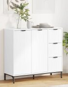 vidaXL Служебен шкаф Бяло 895 x 33 x 82 см Инженерна дървесина