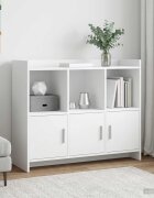 vidaXL Служебен шкаф Бяло 985 x 33 x 80 см Инженерна дървесина