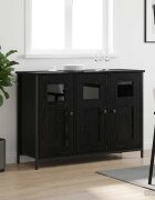 vidaXL Служебен шкаф Черен дъб 100 x 35 x 70 см Инженерна дървесина