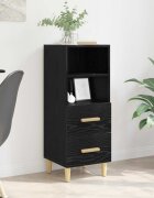 vidaXL Служебен шкаф Черен дъб 34 x 34.5 x 90 см Инженерна дървесина