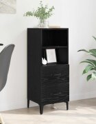 vidaXL Служебен шкаф Черен дъб 34 x 34.5 x 90 см Инженерна дървесина