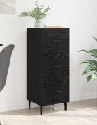 vidaXL Служебен шкаф Черен дъб 34 x 34.5 x 90 см Инженерна дървесина