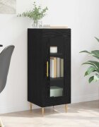 vidaXL Служебен шкаф Черен дъб 34 x 34.5 x 90 см Инженерна дървесина