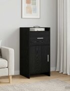 vidaXL Служебен шкаф Черен дъб 40 x 36 x 80 см Инженерна дървесина