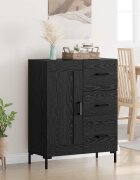 vidaXL Служебен шкаф Черен дъб 69.5 x 34 x 90 см Инженерна дървесина