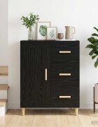 vidaXL Служебен шкаф Черен дъб 695 x 34 x 90 см Инженерна дървесина