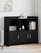 vidaXL Служебен шкаф Черен дъб 985 x 33 x 80 см Инженерна дървесина