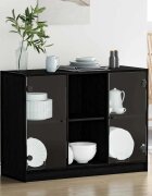vidaXL Служебен шкаф Черния дъб 100 x 37 x 75.5 см