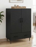 vidaXL Служебен шкаф Черно 66 х 345 х 95 см Инженерна дървесина