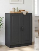 vidaXL Служебен шкаф Черно 66 x 345 x 87 см Инженерна дървесина