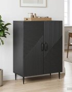 vidaXL Служебен шкаф Черно 66 x 345 x 895 см Инженерна дървесина