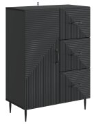 vidaXL Служебен шкаф Черно 66 x 345 x 895 см Инженерна дървесина