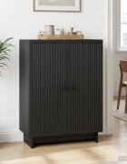 vidaXL Служебен шкаф Черно 66 x 345 x 90 см Инженерна дървесина