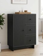 vidaXL Служебен шкаф Черно 66 x 345 x 90 см Инженерна дървесина