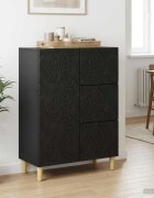 vidaXL Служебен шкаф Черно 66 x 345 x 90 см Инженерна дървесина