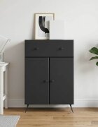 vidaXL Служебен шкаф Черно 66 x 345 x 90 см Инженерна дървесина