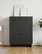 vidaXL Служебен шкаф Черно 66 x 345 x 90 см Инженерна дървесина