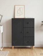 vidaXL Служебен шкаф Черно 66 x 345 x 90 см Инженерна дървесина