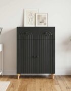 vidaXL Служебен шкаф Черно 66 x 345 x 90 см Инженерна дървесина