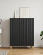 vidaXL Служебен шкаф Черно 66 x 345 x 90 см Инженерна дървесина