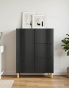 vidaXL Служебен шкаф Черно 66 x 345 x 90 см Инженерна дървесина