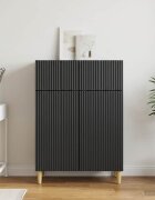vidaXL Служебен шкаф Черно 66 x 345 x 90 см Инженерна дървесина