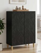 vidaXL Служебен шкаф Черно 66 x 345 x 90 см Инженерна дървесина