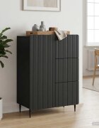 vidaXL Служебен шкаф Черно 66 x 345 x 915 см Инженерна дървесина