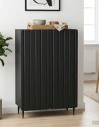 vidaXL Служебен шкаф Черно 66 x 345 x 92 см Инженерна дървесина