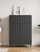 vidaXL Служебен шкаф Черно 66 x 345 x 92 см Инженерна дървесина