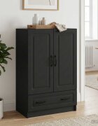 vidaXL Служебен шкаф Черно 66 x 345 x 92 см Инженерна дървесина