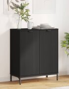 vidaXL Служебен шкаф Черно 695 x 33 x 82 см Инженерна дървесина