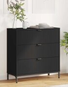 vidaXL Служебен шкаф Черно 795 x 33 x 82 см Инженерно дърво