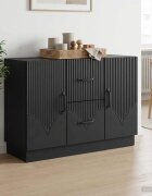 vidaXL Служебен шкаф Черно 89 x 345 x 57 см Инженерна дървесина