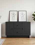 vidaXL Служебен шкаф Черно 89 x 345 x 60 см Инженерна дървесина