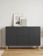 vidaXL Служебен шкаф Черно 89 x 345 x 60 см Инженерна дървесина