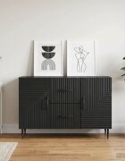 vidaXL Служебен шкаф Черно 89 x 345 x 60 см Инженерна дървесина