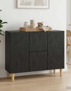 vidaXL Служебен шкаф Черно 89 x 345 x 60 см Инженерна дървесина
