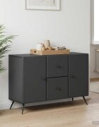 vidaXL Служебен шкаф Черно 89 x 345 x 60 см Инженерна дървесина
