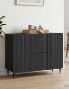 vidaXL Служебен шкаф Черно 89 x 345 x 62 см Инженерна дървесина
